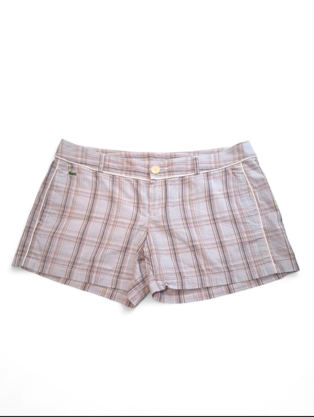 Lacoste Plaid 100% Cotton Shorts Womens Size 40 - large
